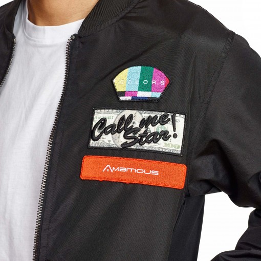 Casaco Bomber com patches Casaco Bomber com patches